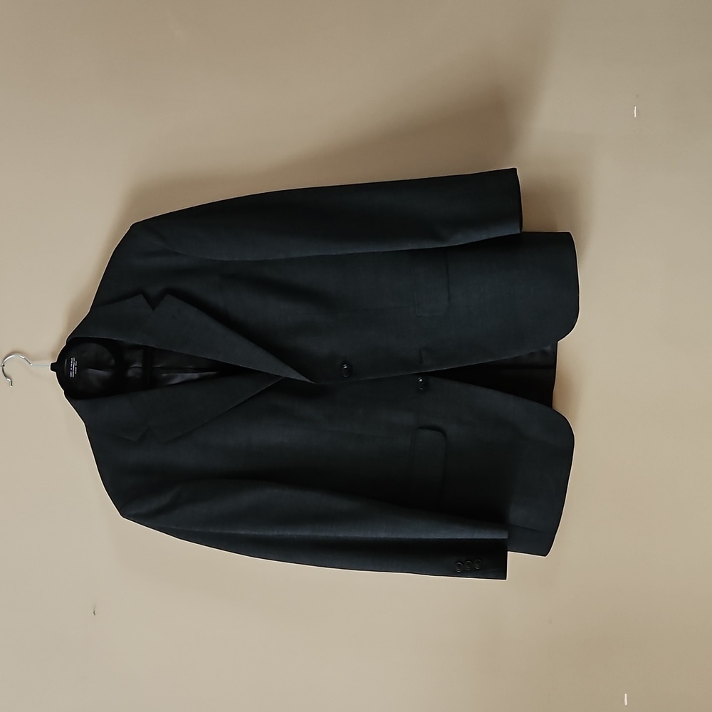 David Taylor men's size 38R black 45% wool 55% polyester blazer suit jacket